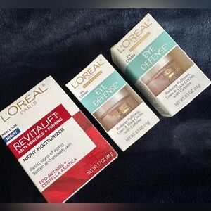 L'Oreal Eye Defense Cream & Revitalift Night Moisturizer -   BUNDLE #B